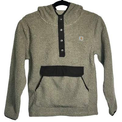 Carhartt Fleece Quarter Snap Hoodie Youth Size Medium Outdoor Rugged Hunt Camp - Image 1 of 4