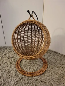 Rattan Wicker Hanging Pet Bed for Small Cat or Dog Swinging Egg Chair Hammock - Picture 1 of 6