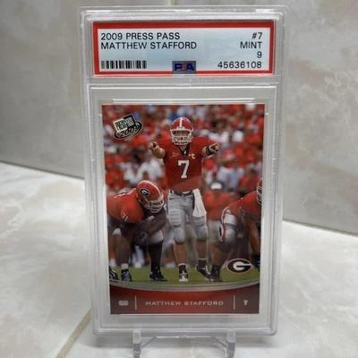 2009 Press Pass Matthew Stafford Rookie Georgia Bulldogs #7 PSA 9 Low Pop - Image 1 of 2