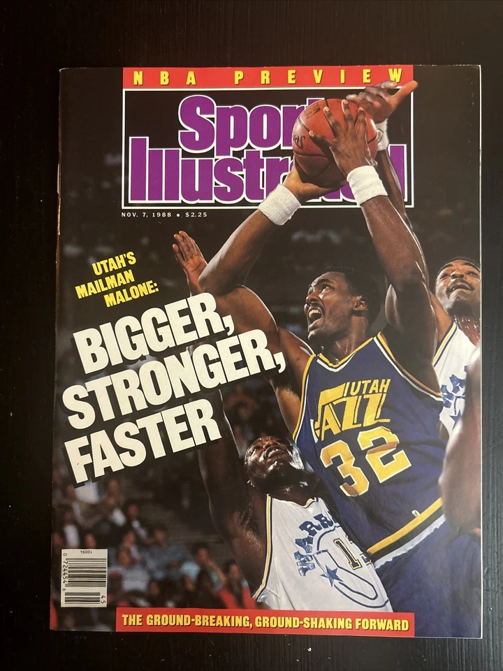Karl Malone Utah Jazz Sports Illustrated Utah Jazz First Cover 11/7/88! - Image 1 of 4