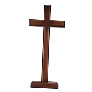 Croce in legno 12,8" - Croce cristiana in piedi o da appendere, parete in legno massello - Foto 1 di 8