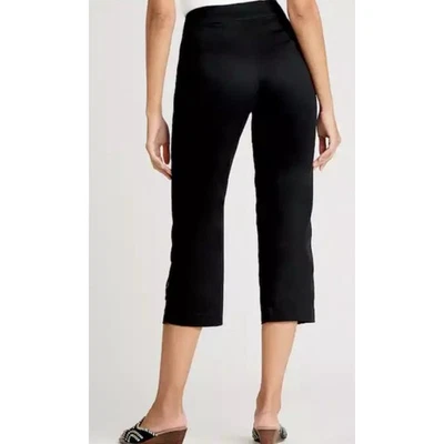 Pantalones Cortos Para Mujer Negros Capris Detalle Botón Estilo Informal 20W Plus Foto 1 de 3
