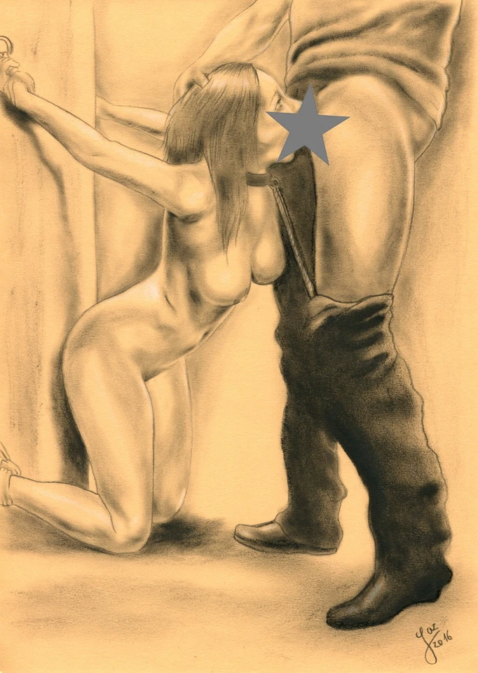 Akt Zeichnung art print signed drawing realism pencil Druck kinky kunst druck A4 - Bild 1 von 1