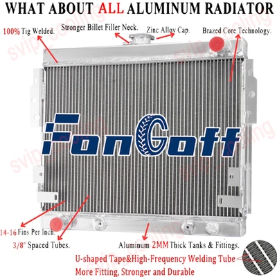 Fit 1975-1978 1977 1976 Ford Mustang II Ghia Base 5.0L V8 Engine 4 Core Radiator - Image 1 of 4