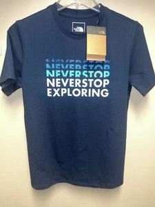 The North Face NWT Never Stop Exploring T-Shirt Tee Blue Men's Size Medium M - Picture 1 of 7