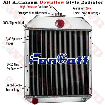 Radiador de 3 filas compatible con Case IH 480D 480LL 580D 580SD 584D 585D 586D 1845S D81055 Foto 1 de 4