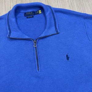 Polo Ralph Lauren 1/4 Zip Pullover Sweater 3XLT Pima Cotton Blue - Picture 1 of 7