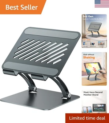 Soporte ajustable de doble varilla para tableta para iPads y monitores - Diseño gris resistente Foto 1 de 4