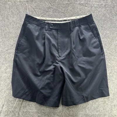 Pantalones Cortos de Golf Alan River Para Hombres 36 Negro Plisado Clásico Poliéster Vestido Preppy Foto 1 de 4