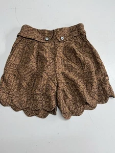 Matilda Jane Hello Lovely Brown Scalloped Shorts Youth Girls Size 10 - Picture 1 of 6