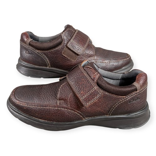 Mocassino Clarks Cotrell Strap UK 9 5 marrone pelle ruvida massimo comfort