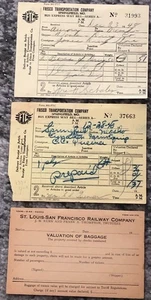 Bus Ticket Receipts December 1948 Springfield MO St. Louis San Francisco Railway - Picture 1 of 7