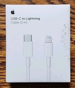 Genuine Apple USB-C to Lightning Cable 2m (white) A2441 MQGH2AM/A New/Open Box - Zdjęcie 1 z 4