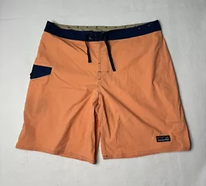 PATAGONIA Swim Shorts Mens Size 40 Orange Boardshorts UPF 50+ Stretch Trunks - Picture 1 of 7