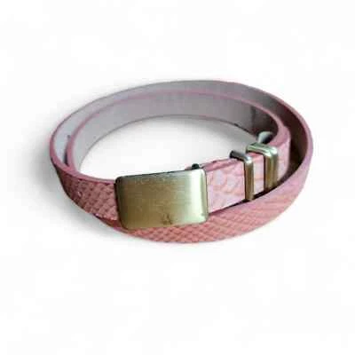 Gerard Darel Women's Snakeskin Embossed Pink Leather Belt Size L - Image 1 of 4