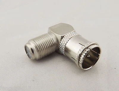 1x Quick F TV Male To F Female In Series Right Angle Coax RF Adapter Connector - Image 1 of 4