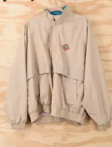 Vintage TABASCO Zip Hidden Hood Harrington Bomber Jacket Windbreaker Mens XL - Picture 1 of 9