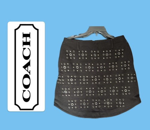 Rara gonna vintage Coach nera design unico difficile da trovare piccola 100% cotone