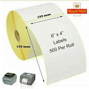 5 x ROLLEN ROYAL MAIL ETIKETTEN 4X6 ZOLL THERMISCH DIREKT FÜR ZEBRA DRUCKER 2500 ETIKETTEN - Bild 1 von 1