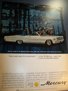 1965 Mercury Park Lane Parklane Convertible mid-size-mag car ad - yacht club - Picture 1 of 1