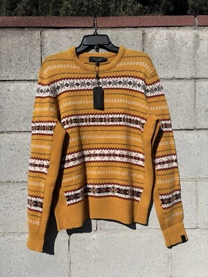 NWT $395 Rag & Bone Wesley Fair Isle Wool Sweater Yellow Sz S - Image 1 of 4