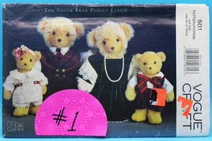 PATRÓN ARTESANAL DE MODA DE COLECCIÓN PARA ROPA DE OSO #501 1994 FAMILIA DE OSOS DE MODA #1 - Imagen 1 de 1