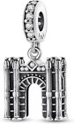Arch Charm Arc De Triomphe Castle Cathedral Genuine Sterling Silver 925 Dangle