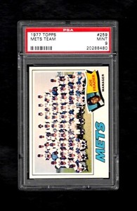 1977 Topps #259 METS TEAM Checklist Sheet-Hand Cut PSA 9 MINT RARE CARD!