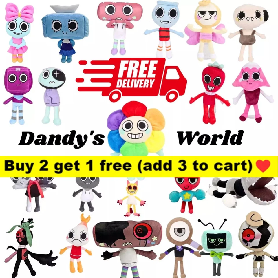 Dandy's World Plush Toy Game Scraps Boxten Goob Pebble Stuffed Doll Toy Kid Gift