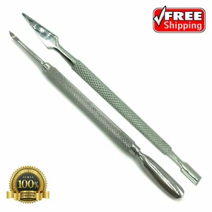 RUST FREE STAINLESS STEEL MANICURE CUTICLE PUSHER CLEANER NAIL CARE INSTRUMENTS - Picture 1 of 3