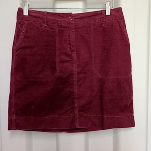 Marks and Spencer Womens Skirt Red Raspberry Size UK 10 Velvet Mini Pockets - Picture 1 of 7