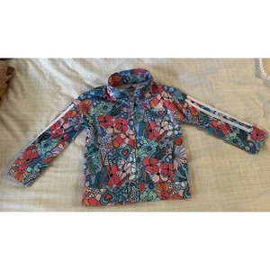 Adidas Floral Print Track Jacket Full Zip Activewear Colorful Kids - Picture 1 of 8