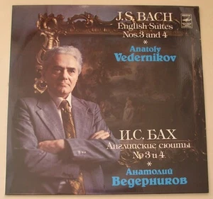 ANATOLY VEDERNIKOV PIANO: BACH ENGLISH SUITES 3 & 4 VINYL LP EX *RARE MELODIYA* - Picture 1 of 6