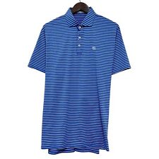Holderness & Bourne Men's Golf Polo Shirt Royal Blue Striped Stretch NWT Size L