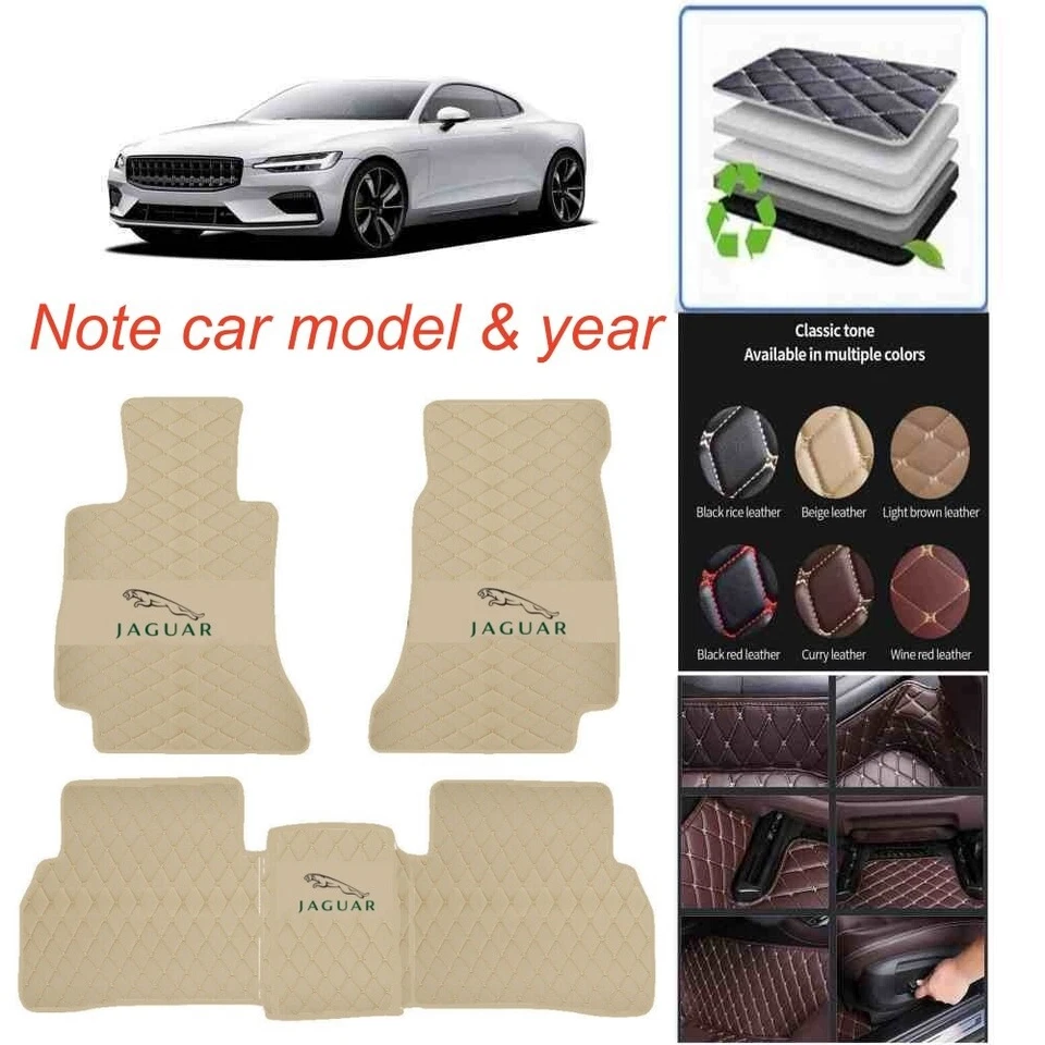 Fit for Jaguar All Models Luxury Custom Car Floor Mats Waterproof Handmade Mats - Image 1 of 4