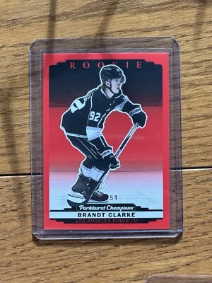 2022-23 Upper Deck Parkhurst Champions Rookies Red /51 Brandt Clarke Rookie RC - Image 1 of 2