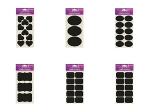 Black Labels Stickers Chalkboard Blackboard Crafts Cards Glass Jars - Picture 1 of 12