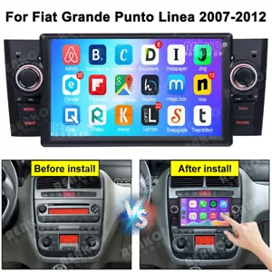 Per FIAT Grande Punto Linea 2007-2012 Carplay Android 12 Bluetooth Autoradio GPS - Foto 1 di 17