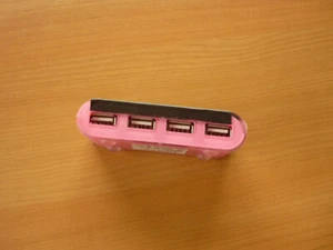 Roze LogiLink USB hub 4-port hub 4 poort hub USB 2.0 dockingstation - Photo 1/5