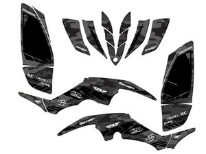 All Years RAPTOR 350 APACHE Grey Senge Graphics Kit Compatible with Yamaha - Picture 1 of 7