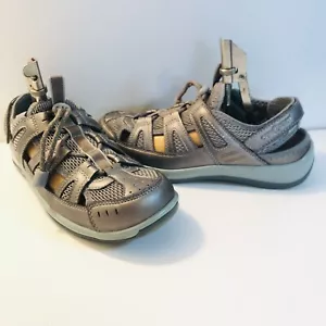 OrthoFeet 997 Verona Sandals Women’s X-WIDE Size 7.5 Pewter Silver 2E - Picture 1 of 11