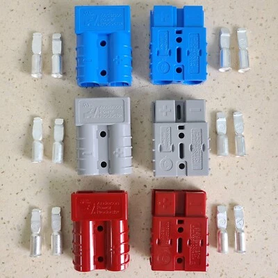 2Pcs Genuine Anderson SB50 Connector Plug Kit, 2 Casings With 4 Terminals /6 AWG - Image 1 of 4