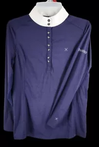 Camicia equestre da competizione Tredstep Donna Solo Blu Navy Maniche Lunghe TAGLIA 6 - Foto 1 di 19