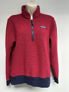 Patagonia Damen Gr. Small getragen Wollmischung 1/2 Reißverschluss rot Pullover Sweater - Bild 1 von 9