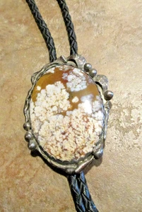 GROßE Vintage Navajo Sterling Silber PREMIUM NATÜRLICHER ACHAT Bolokrawatte - Bild 1 von 9