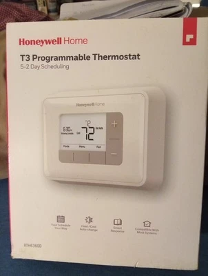 Honeywell T3 Home 5-2 Day Programmable Thermostat  RTH6360D For Parts Only - Image 1 of 4