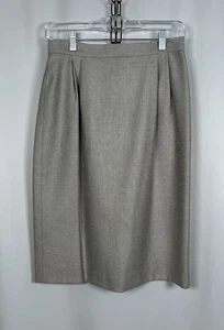 Burberrys VTG Rare 100% Wool w Silk Lining Houndstooth Pencil Skirt Tan Black S6 - Picture 1 of 9