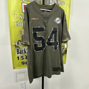 Zach Thomas #54 Miami Dolphins Jersey Men’s Large Nike Salute To Service-Olive - Picture 1 of 14
