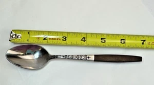 De colección INTERPUR MCM Acero Inoxidable/Marrón Madera Mango Cucharadita Corazón Patrón Japón - Imagen 1 de 7
