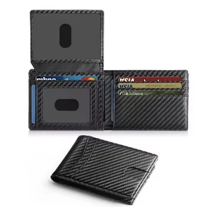 Men's Wallet Ultra Thin Rfid Leather with ID Window  - Picture 1 of 6
